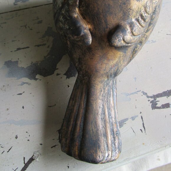 Vignette Decor Primitive Distressed Ceramic Bird Cottage Dark Moody - Picture 3 of 4